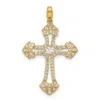 Diamond2deal 10k Yellow Gold Polished Cubic Zirconia Fancy Cross Pendant