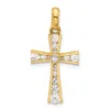 Diamond2deal 10k Yellow Gold Polished Cubic Zirconia Latin Cross Pendant