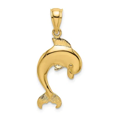 DIAMOND2DEAL 10K YELLOW GOLD POLISHED DOLPHIN JUMPING CHARM