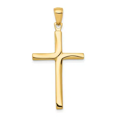 Diamond2deal 10k Yellow Gold Polished Finish Accent Stick Cross Pendant
