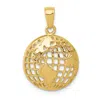 Diamond2deal 10k Yellow Gold Polished Globe Pendant