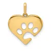Diamond2deal 10k Yellow Gold Polished Heart Paw Print Pendant