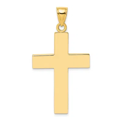 Diamond2deal 10k Yellow Gold Polished Large Block Cross Open Back Charm