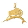 Diamond2deal 14k Yellow Gold Polished Sailfish Pendant In Yellow
