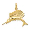 Diamond2deal 14k Yellow Gold Polished Sailfish Pendant In Yellow