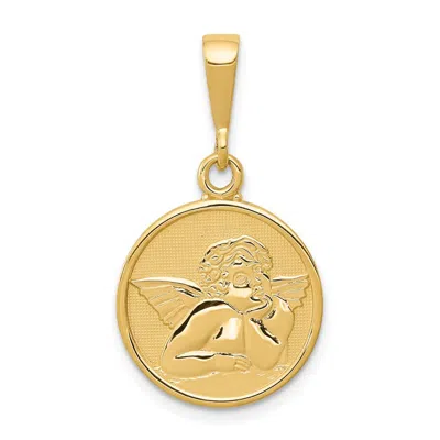 Diamond2deal 10k Yellow Gold Polished Satin Raphael Angel Pendant