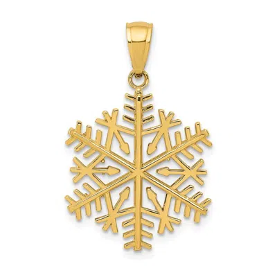 Diamond2deal 10k Yellow Gold Polished Snowflake Pendant In Blue