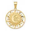 Diamond2deal 10k Yellow Gold Polished Sun With Moon Star Charm In Yellow