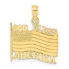 Diamond2deal 10k Yellow Gold Polished Textured God Bless America Flag Charm Pendant