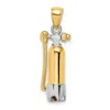 Diamond2deal 10k Yellow Gold Rhodium 3-d Single Scuba Tank Hose Charm In Yellow