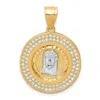 Diamond2deal 10k Yellow Gold Rhodium Cubic Zirconia Channel Edge Pave Jesus Face Pendant