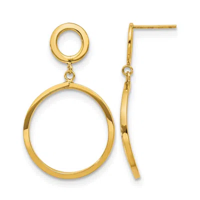 Diamond2deal 10k Yellow Gold Round Drop Dangle Earrings