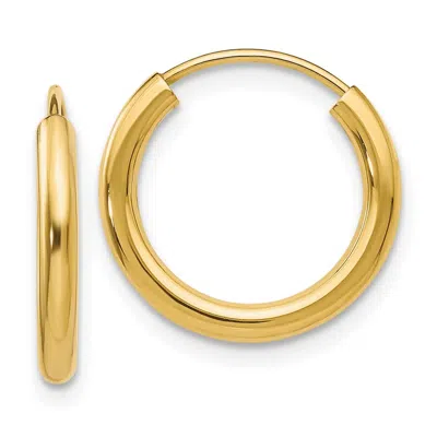 Diamond2deal 10k Yellow Gold Round Endless Huggie Hoop Earrings