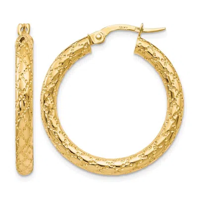 Diamond2deal 10k Yellow Gold Round Hinged Hoop Earrings