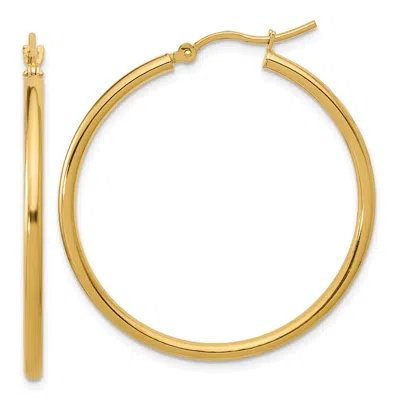 DIAMOND2DEAL 10K YELLOW GOLD ROUND HINGED HOOP EARRINGS