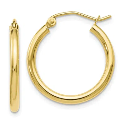 DIAMOND2DEAL 10K YELLOW GOLD ROUND HINGED HOOP EARRINGS