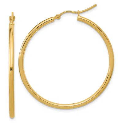 DIAMOND2DEAL 10K YELLOW GOLD ROUND HINGED HOOP EARRINGS