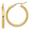 Diamond2deal 10k Yellow Gold 3mm Polished Square Shape Hoop Earrings In Gold