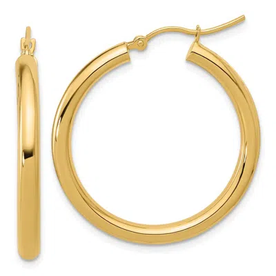 DIAMOND2DEAL 10K YELLOW GOLD ROUND HINGED HOOP EARRINGS