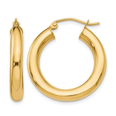 Diamond2deal 10k Yellow Gold Round Lightweight Hoop Earrings In Brown