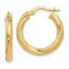 Diamond2deal 10k Yellow Gold Round Shape Fancy Hoop Earrings In Multi