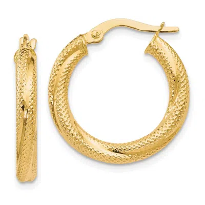 Diamond2deal 10k Yellow Gold Round Shape Fancy Hoop Earrings In Multi
