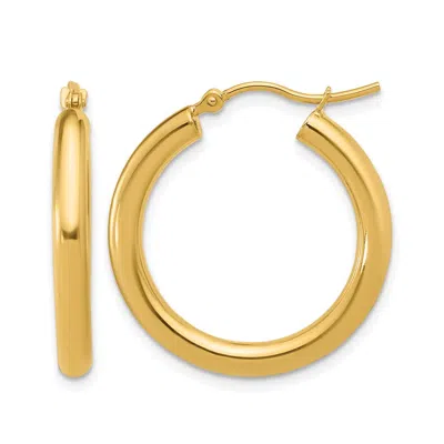 DIAMOND2DEAL 10K YELLOW GOLD ROUND SHAPE HINGED HOOP EARRINGS