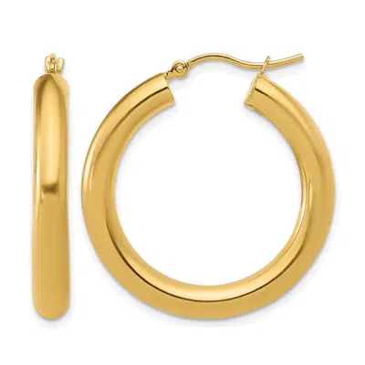 Diamond2deal 10k Yellow Gold Round Shape Lightweight Hoop Earrings