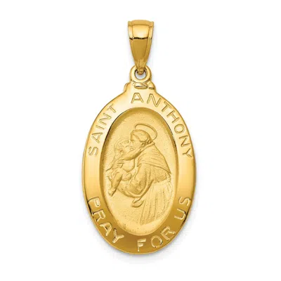 Diamond2deal 10k Yellow Gold Saint Anthony Oval Medal Pendant