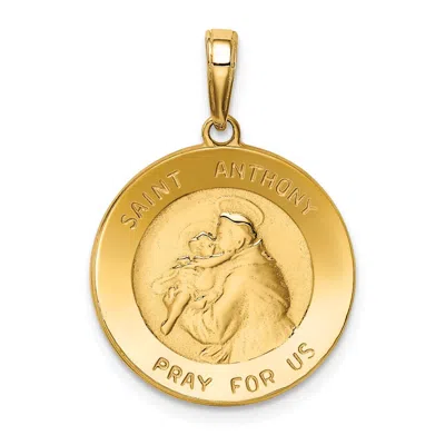 Diamond2deal 10k Yellow Gold Saint Anthony Small Round Medal Pendant
