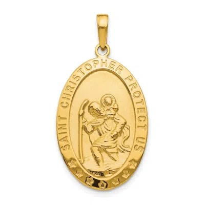 Diamond2deal 10k Yellow Gold Saint Christopher Medal Pendant