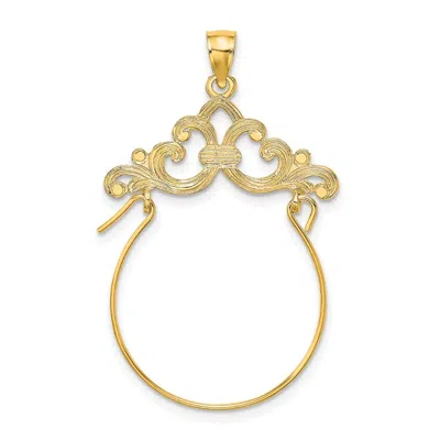Diamond2deal 10k Yellow Gold Scroll Framed Charm Holder