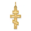 Diamond2deal 10k Yellow Gold Solid Flat-backed Eastern Orthodox Cross Pendant In Yellow
