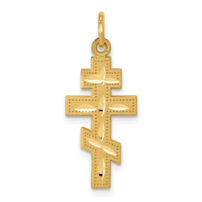 Diamond2deal 10k Yellow Gold Solid Flat-backed Eastern Orthodox Cross Pendant