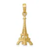 Diamond2deal 10k Yellow Gold Solid Polished 3-d Eiffel Tower Charm In Yellow