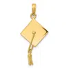 Diamond2deal 10k Yellow Gold Solid Polished 3-d Graduation Cap Pendant In Yellow