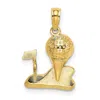 Diamond2deal 10k Yellow Gold Solid Polished Golfing Charm Pendant