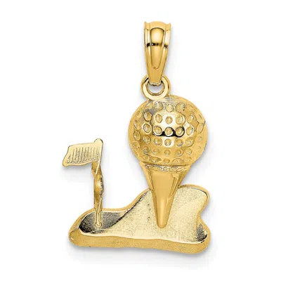 Diamond2deal 10k Yellow Gold Solid Polished Golfing Charm Pendant
