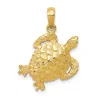 Diamond2deal 10k Yellow Gold Solid Polished Open-backed Turtle Pendant In Yellow