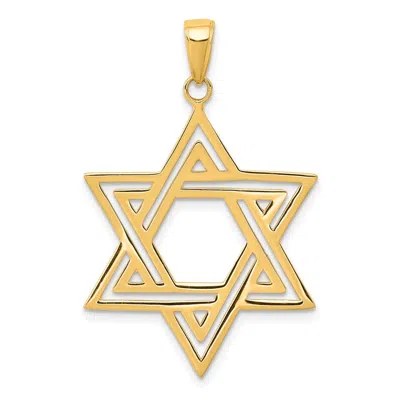 Diamond2deal 10k Yellow Gold Solid Polished Star Of David Charm