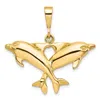 Diamond2deal 10k Yellow Gold Solid Polished Twin Dolphins Charm In Yellow