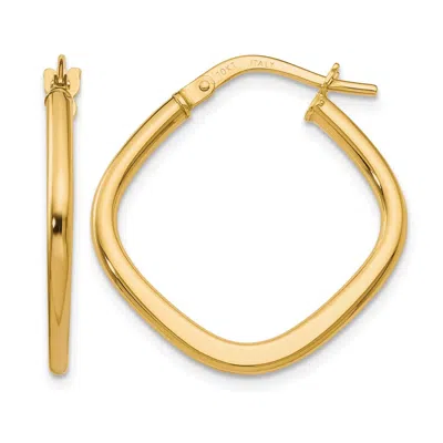 Diamond2deal 10k Yellow Gold Square Shape Hoop Earrings