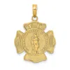 Diamond2deal 10k Yellow Gold St. Florian Protect Us Fire Dept. Pendant In Yellow