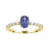 Diamond2deal 10k Yellow Gold Tanzanite And Diamond Engagement Ring ( 0.65ct)