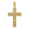 Diamond2deal 10k Yellow Gold Textured Swirl Design Crucifix Charm In Yellow