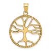 Diamond2deal 10k Yellow Gold Tree Of Life In Round Frame Pendant In Yellow