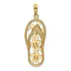 Diamond2deal 14k Yellow Gold Triple Turtle Flip-flop Charm In Yellow