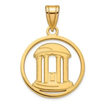 Pre-owned Diamond2deal 10k Yellow Gold Univ Of North Carolina Old Well Pendant 1.54g