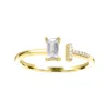 Diamond2deal 10k Yellow Gold White Topaz And Diamond Engagement Ring ( 0.35ct)