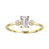 Diamond2deal 10k Yellow Gold White Topaz And Diamond Engagement Ring ( 0.60ct)